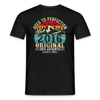 Perfekt gealtert 2016 Original - Männer T-Shirt - Schwarz - Vorne - AI Model Male 178 light (178cm)