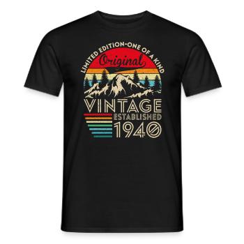 Ursprünglicher Jahrgang im Jahr 1940 - Männer T-Shirt - Schwarz - Vorne - AI Model Male 178 light (178cm)
