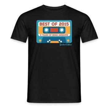 2015 Vintage Vintage Retro Cadeau D’anniversaire - T-shirt homme - noir - Devant - AI Model Male 178 light (178cm)