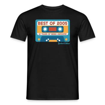 2005 Vintage Vintage Retro Cadeau D’anniversaire - T-shirt homme - noir - Devant - AI Model Male 178 light (178cm)