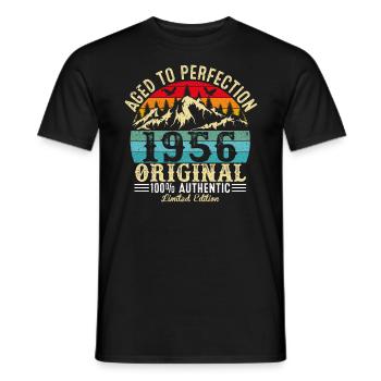 Perfekt gealtert 1956 original - Männer T-Shirt - Schwarz - Vorne - AI Model Male 178 light (178cm)