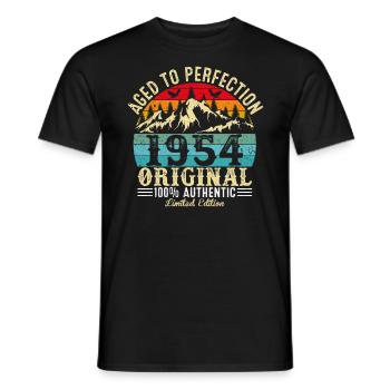 Aged to perfection 1954 original - Men's T-Shirt - black - Front - AI Model Male 178 light (178cm)