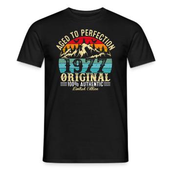 Vieilli À La Perfection 1977 Original - T-shirt homme - noir - Devant - AI Model Male 178 light (178cm)