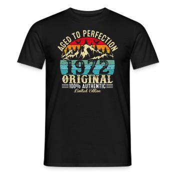 Perfekt gealtert 1972 original - Männer T-Shirt - Schwarz - Vorne - AI Model Male 178 light (178cm)