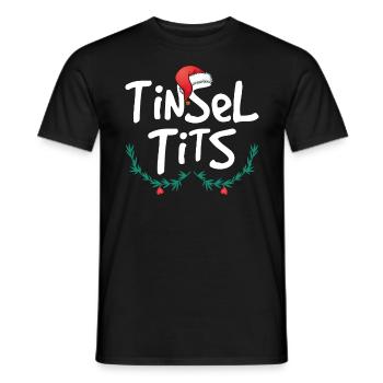 Frauen Lametta Titten Lustige Weihnachten - Männer T-Shirt - Schwarz - Vorne - AI Model Male 178 light (178cm)