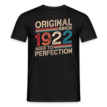 Original since 1922 Aged to perfection - Men's T-Shirt - black - Front - AI Model Male 178 light (178cm)