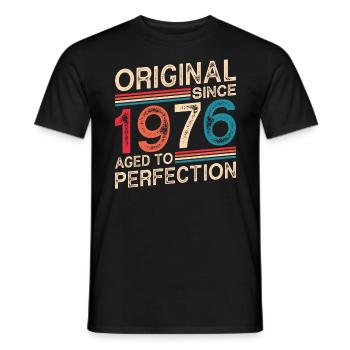 Original seit 1976 Perfekt gealtert - Männer T-Shirt - Schwarz - Vorne - AI Model Male 178 light (178cm)