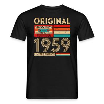 Original legendary hits Best of 1959 - Men's T-Shirt - black - Front - AI Model Male 178 light (178cm)