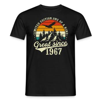 Einzigartig seit 1967 - Männer T-Shirt - Schwarz - Vorne - AI Model Male 178 light (178cm)