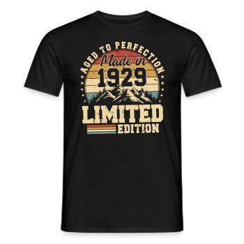 One of a kind since 1929 - Men's T-Shirt - black - Front - AI Model Male 178 light (178cm)