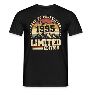 Unique in its kind since 1995 - Men's T-Shirt - black - Front - AI Model Male 178 light (178cm)