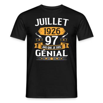 Juillet 1926 97 Ans Que Je Suis Génial Cadeau - T-shirt homme - noir - Devant - AI Model Male 178 light (178cm)