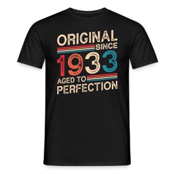 Original seit 1933 Perfekt gealtert - Männer T-Shirt - Schwarz - Vorne - AI Model Male 178 light (178cm)