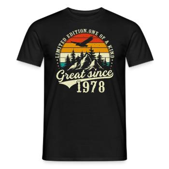 Unique En Son Genre Depuis 1978 - T-shirt homme - noir - Devant - AI Model Male 178 light (178cm)