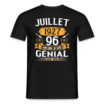 Juillet 1927 96 Ans Que Je Suis Génial Cadeau - T-shirt homme - noir - Devant - AI Model Male 178 light (178cm)