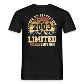 Einzigartig in seiner Art seit 2003 - Männer T-Shirt - Schwarz - Vorne - AI Model Male 178 light (178cm)
