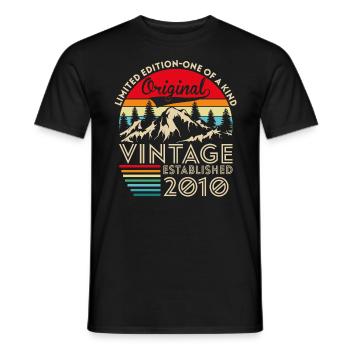 Original vintage established in 2010 anniversary - Men's T-Shirt - black - Front - AI Model Male 178 light (178cm)