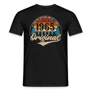 Fabriqué En 1965 Original - T-shirt homme - noir - Devant - AI Model Male 178 light (178cm)