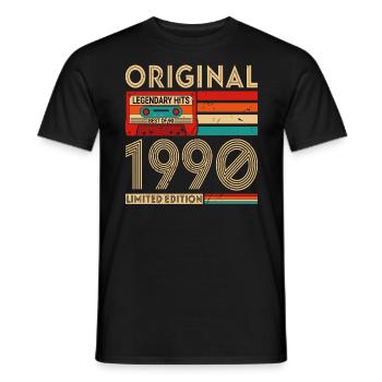 Original legendäre Hits Best of 1990 - Männer T-Shirt - Schwarz - Vorne - AI Model Male 178 light (178cm)