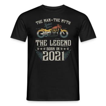 The man the myth The legend born in 2021 - Men's T-Shirt - black - Front - AI Model Male 178 light (178cm)