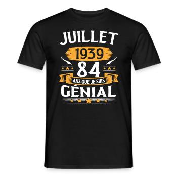 Juillet 1939 84 Ans Que Je Suis Génial Cadeau - T-shirt homme - noir - Devant - AI Model Male 178 light (178cm)
