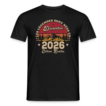 Les Légendes Sont Nées En Décembre 2026 - T-shirt homme - noir - Devant - AI Model Male 178 light (178cm)