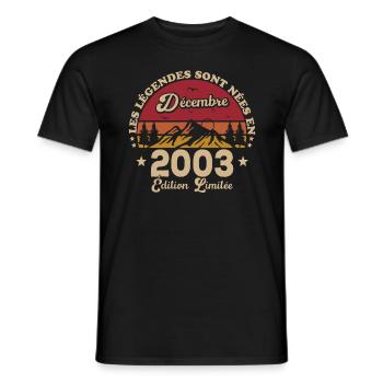Les Légendes Sont Nées En Décembre 2003 - T-shirt homme - noir - Devant - AI Model Male 178 light (178cm)