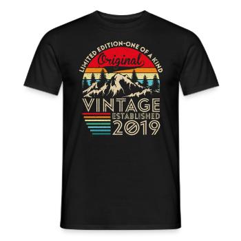 Annata originale stabilita nell'anniversario 2019 - T-shirt uomo - nero - Fronte - AI Model Male 178 light (178cm)