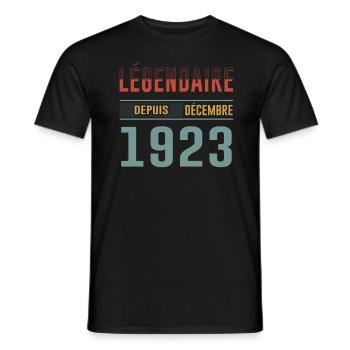 Légendaire Depuis Décembre 1923 Anniversaire - T-shirt homme - noir - Devant - AI Model Male 178 light (178cm)