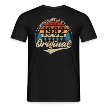 Jahrgang 1982 Original - Männer T-Shirt - Schwarz - Vorne - AI Model Male 178 light (178cm)