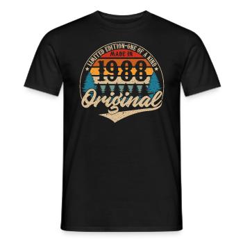 Jahrgang 1988 Original - Männer T-Shirt - Schwarz - Vorne - AI Model Male 178 light (178cm)