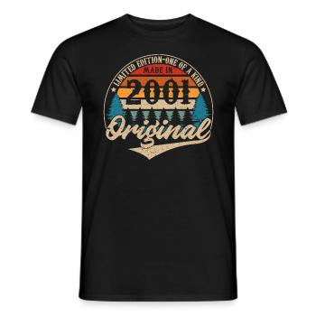 Jahrgang 2001 Original - Männer T-Shirt - Schwarz - Vorne - AI Model Male 178 light (178cm)