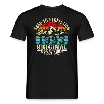 Perfekt gealtert 1993 original - Männer T-Shirt - Schwarz - Vorne - AI Model Male 178 light (178cm)