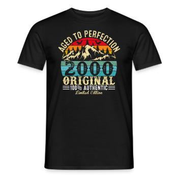 Aged to perfection 2000 Original - Men's T-Shirt - black - Front - AI Model Male 178 light (178cm)