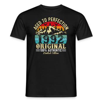 Aged to perfection 1992 original - Men's T-Shirt - black - Front - AI Model Male 178 light (178cm)