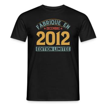 Fabriqué En Décembre 2012 Édition Limitée - T-shirt homme - noir - Devant - AI Model Male 178 light (178cm)
