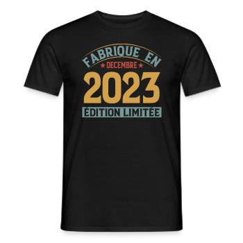 Fabriqué En Décembre 2023 Édition Limitée - T-shirt homme - noir - Devant - AI Model Male 178 light (178cm)