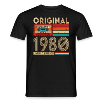 Original legendäre Hits Best of 1980 - Männer T-Shirt - Schwarz - Vorne - AI Model Male 178 light (178cm)