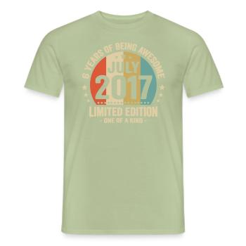 Juli 2017 6 Jahre Jubiläumsgeschenk - Männer T-Shirt - Sage - Vorne - AI Model Male 178 light (178cm)