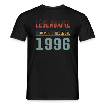 Légendaire Depuis Décembre 1996 Anniversaire - T-shirt homme - noir - Devant - AI Model Male 178 light (178cm)