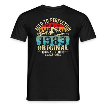 Perfekt gealtert 1983 Original - Männer T-Shirt - Schwarz - Vorne - AI Model Male 178 light (178cm)