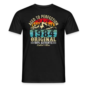 Perfekt gealtert 1984 original - Männer T-Shirt - Schwarz - Vorne - AI Model Male 178 light (178cm)