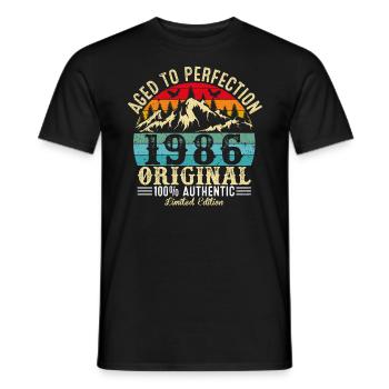 Vieilli À La Perfection 1986 Original - T-shirt homme - noir - Devant - AI Model Male 178 light (178cm)