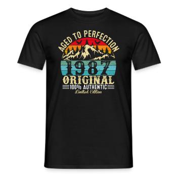 Perfekt gealtert 1987 Original - Männer T-Shirt - Schwarz - Vorne - AI Model Male 178 light (178cm)