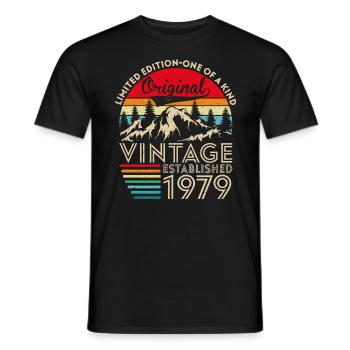 Original-Jahrgang im Jahr 1979 - Männer T-Shirt - Schwarz - Vorne - AI Model Male 178 light (178cm)