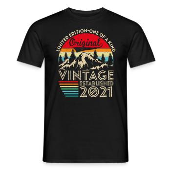 Annata originale stabilita nell'anniversario 2021 - T-shirt uomo - nero - Fronte - AI Model Male 178 light (178cm)