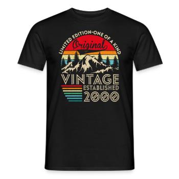 Ursprünglicher Jahrgang im Jahr 2000 - Männer T-Shirt - Schwarz - Vorne - AI Model Male 178 light (178cm)