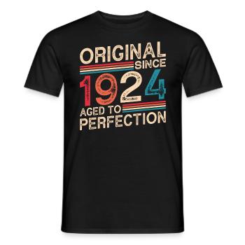 Original since 1924 Aged to perfection - Men's T-Shirt - black - Front - AI Model Male 178 light (178cm)