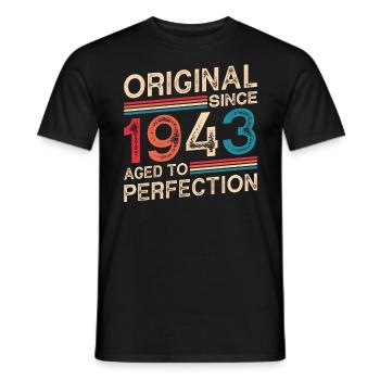 Original Since 1943 Aged To Perfection - Men's T-Shirt - black - Front - AI Model Male 178 light (178cm)