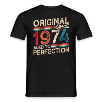 Original Depuis 1974 Vieilli À La Perfection - T-shirt homme - noir - Devant - AI Model Male 178 light (178cm)